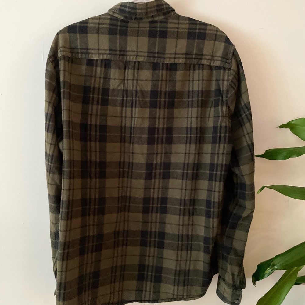 Oversized forest green plaid shirt